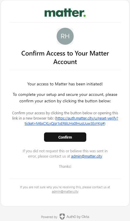 confirm access