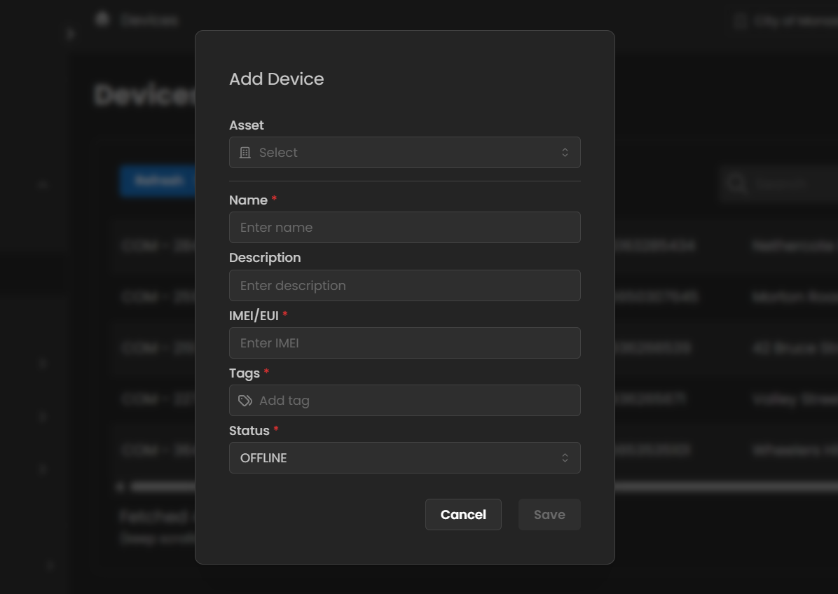 add or edit device